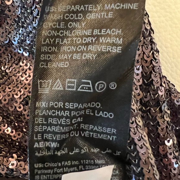 WHBM NWT Silver Sequin Top Size XS - Picture 12 of 12